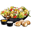 Black Tiger Salat mit Basilikumpesto