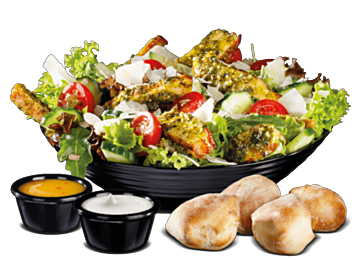 Chicken Filet Salat Basilikum Pesto