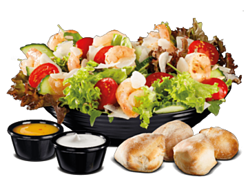 Black Tiger Salat mit Knoblauch-Garnelen