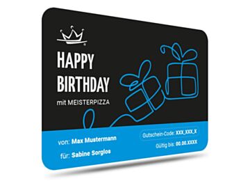 Geburtstags-Gutschein von Meisterpizza