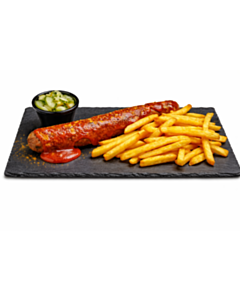 Riesen Currywurst mit Crunchy Fries