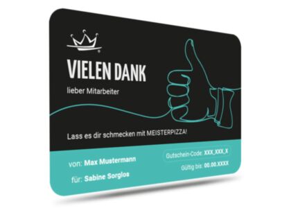 Meisterpizza-Gutschein als Dankesch&ouml;n an Mitarbeiter